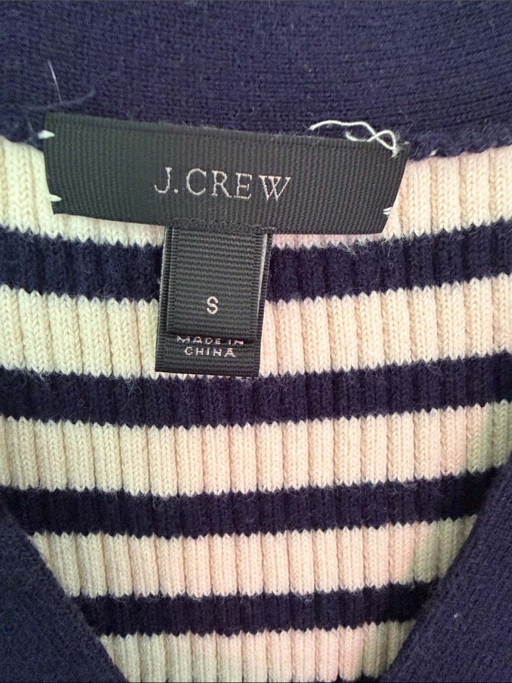 J. Crew Ribbed Lace-Up Sweater Tank in Navy and Ecru Stripes - Picture 6 of 11